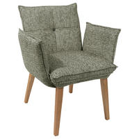 ARMLEHNSTUHL  in Chenille  - Eichefarben/Grün, KONVENTIONELL, Holz/Textil (72/86/65cm) - Valdera