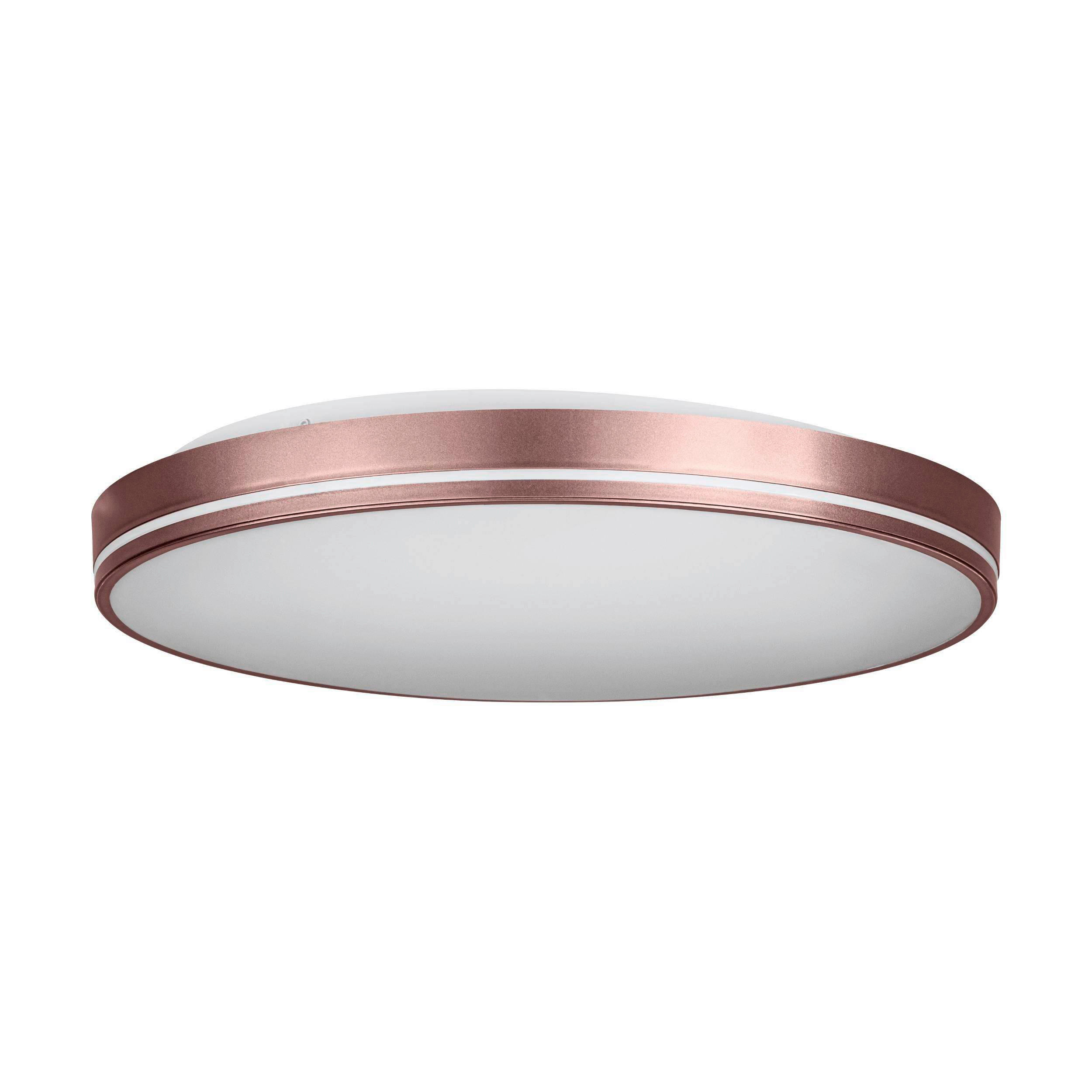 DECKENLEUCHTE 39,5/7,5 cm   - Weiß/Mokka, Basics, Kunststoff/Metall (39,5/7,5cm) - Eglo