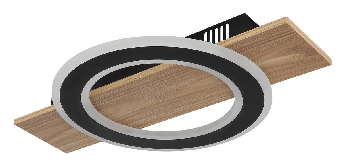 LED-DECKENLEUCHTE    44/29/5,2 cm  - Dunkelbraun/Opal, Natur, Kunststoff/Metall (44/29/5,2cm) - Globo