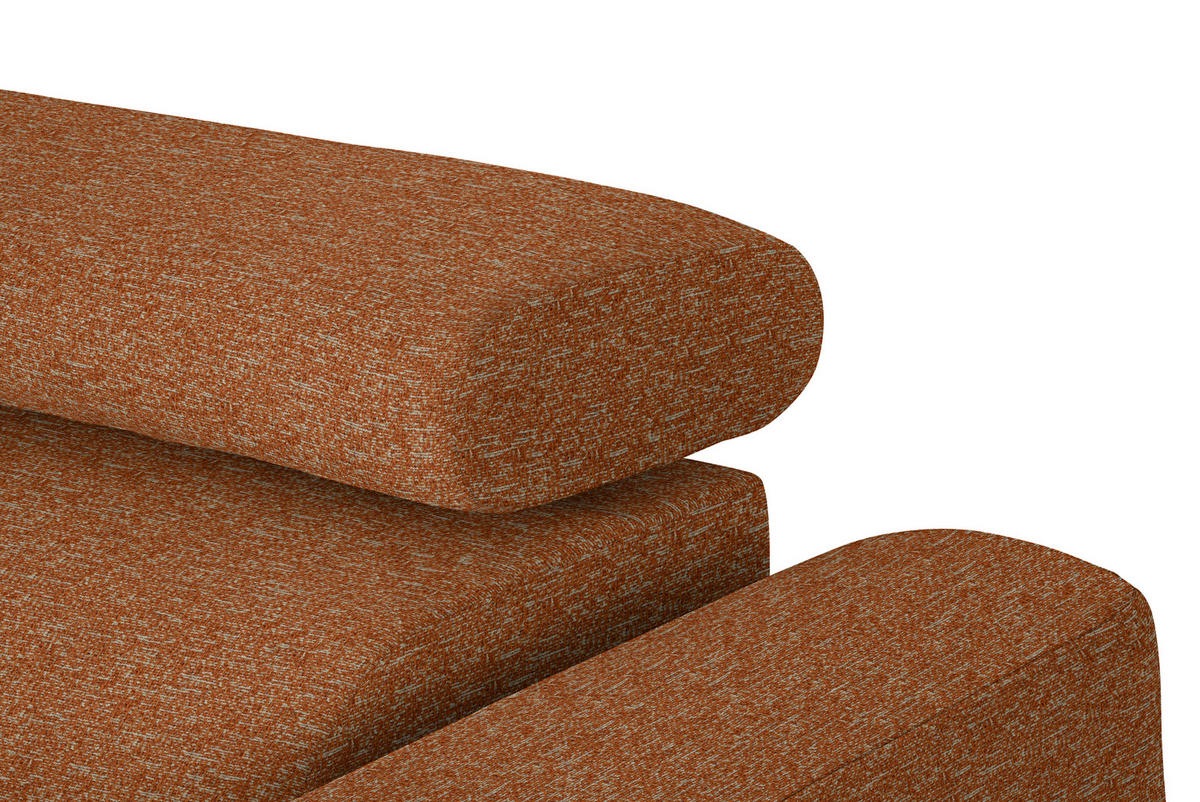 ECKSOFA in Struktur Rostfarben  205/280 cm  - Rostfarben/Schwarz, Design, Textil/Metall (205/280cm) - Xora