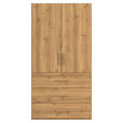 DREHTÜRENSCHRANK 101/197/60 cm 2-türig Eichefarben  - Eichefarben/Silberfarben, Design, Holzwerkstoff/Kunststoff (101/197/60cm) - Novel