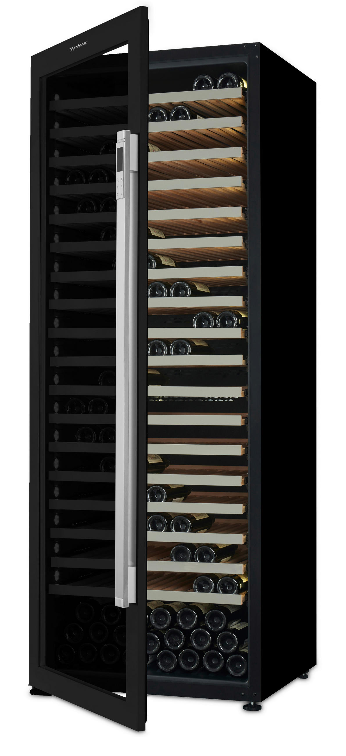 WEINKLIMASCHRANK - Schwarz, Basics, Glas/Holz (75/71/200cm) - Trisa Electronics