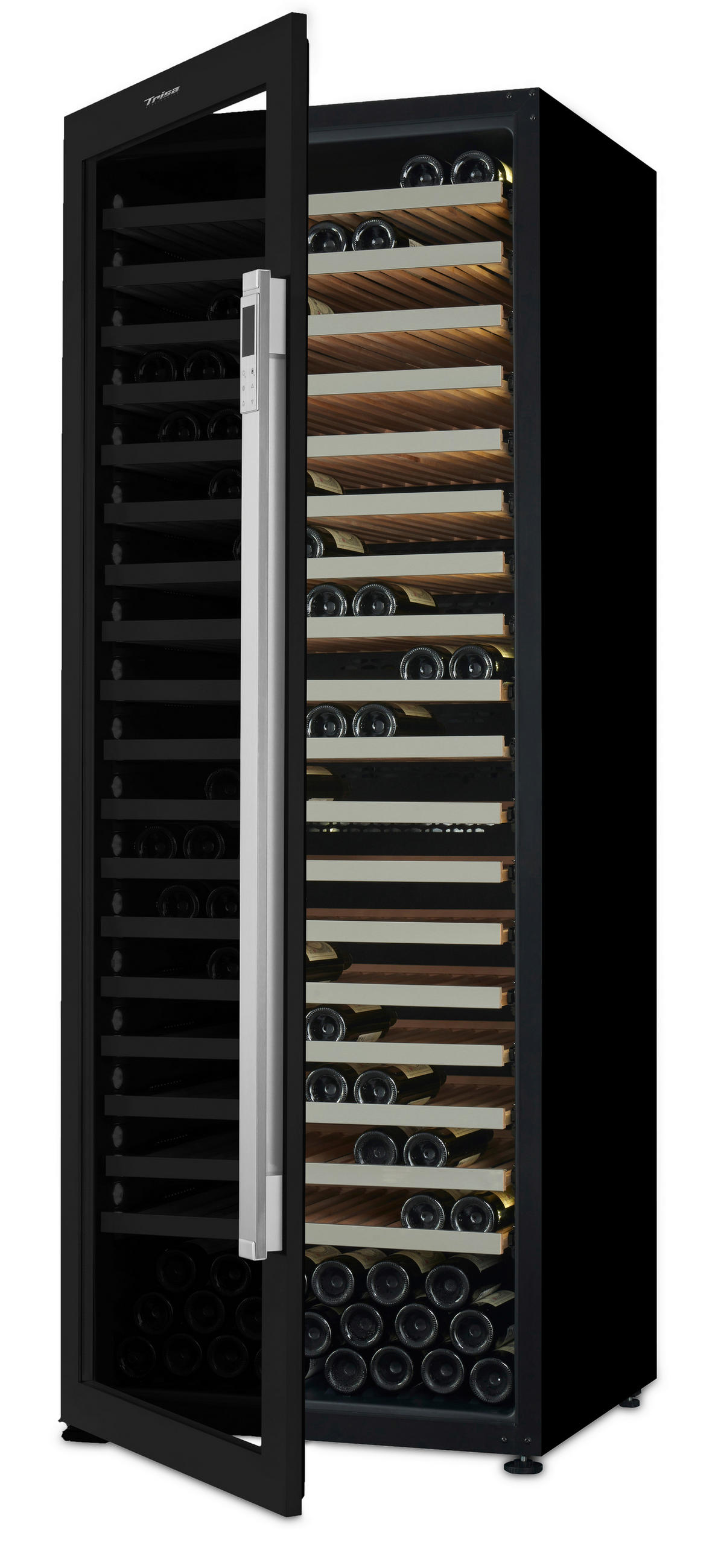 WEINKLIMASCHRANK - Schwarz, Basics, Glas/Holz (75/71/200cm) - Trisa Electronics