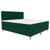 BOXSPRINGBETT 180/200 cm  in Dunkelgrün  - Chromfarben/Dunkelgrün, KONVENTIONELL, Textil/Metall (180/200cm) - Boxxx