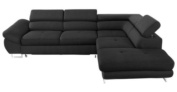 ECKSOFA  in Webstoff Schwarz  280/235 cm  - Schwarz, Design, Textil/Metall (280/235cm) - Hom`in