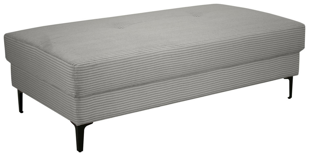 HOCKER Cord Grau  - Schwarz/Grau, Design, Textil/Metall (140/45/80cm) - Xora