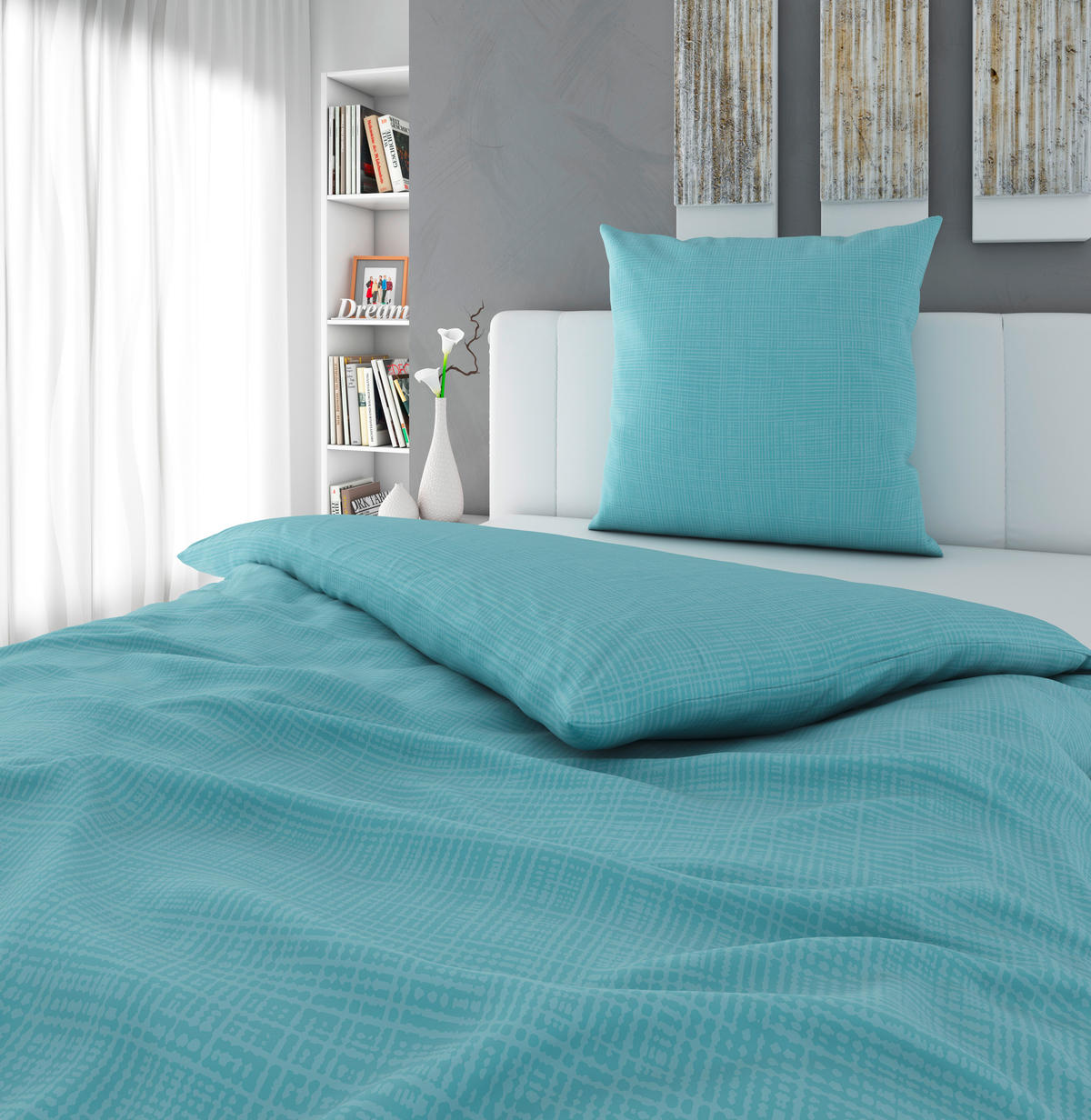 BETTWÄSCHE GENTANO Musselin 155/220 cm  - Hellblau, Basics, Textil (155/220cm) - Novel
