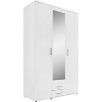 ŠATNÍ SKŘÍŇ SE ZRCADLEM, bílá, 120/196/53,5 cm - bílá/barvy hliníku, Konvenční, kompozitní dřevo/plast (120/196/53,5cm) - Carryhome