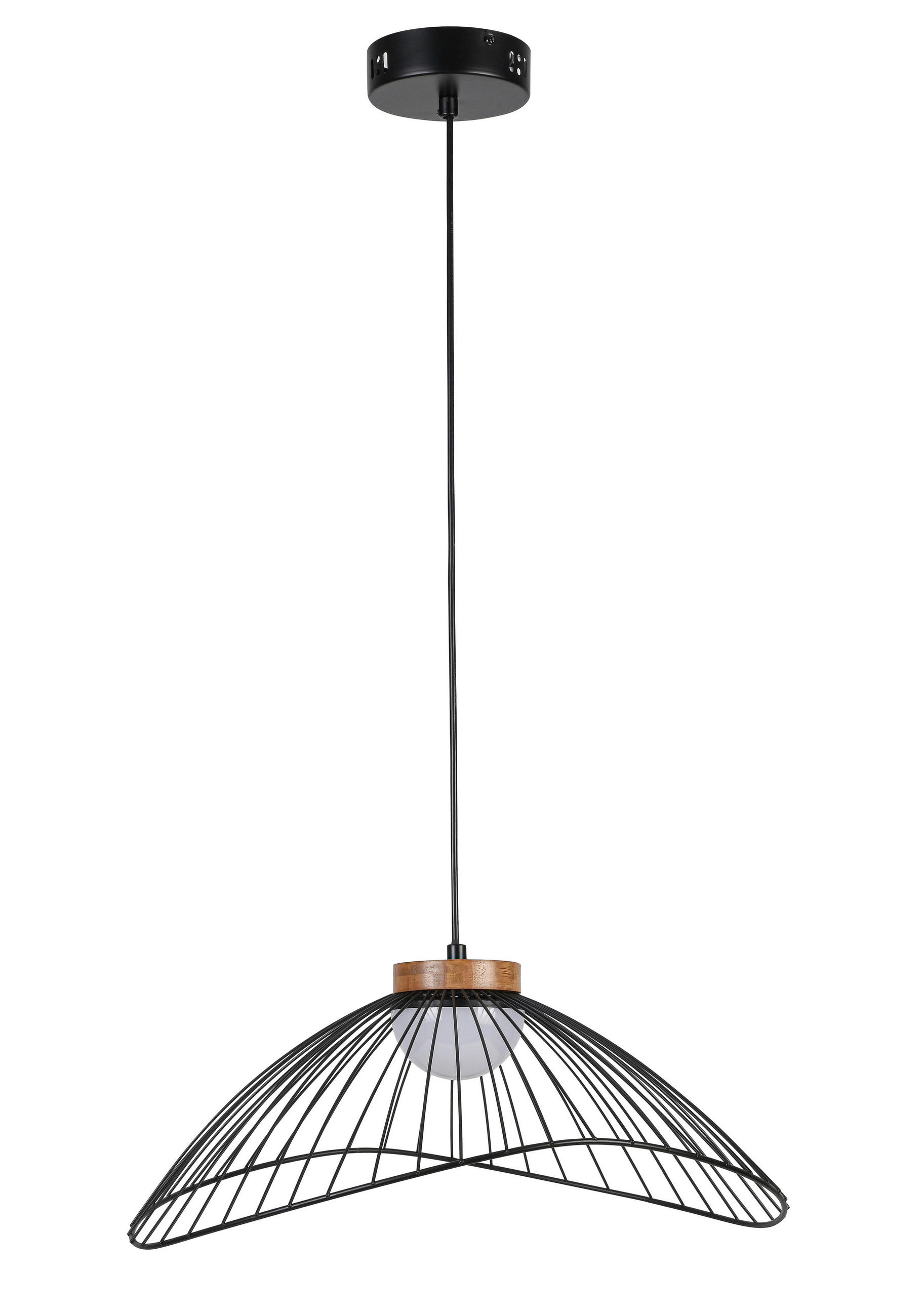 HÄNGELEUCHTE 45/43/22,5 cm  - Schwarz/Naturfarben, Trend, Holz/Kunststoff (45/43/22,5cm) - Collett's Monde