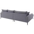 ECKSOFA  in Cord Grau  173/280 cm  - Schwarz/Grau, KONVENTIONELL, Textil/Metall (173/280cm) - Hom`in