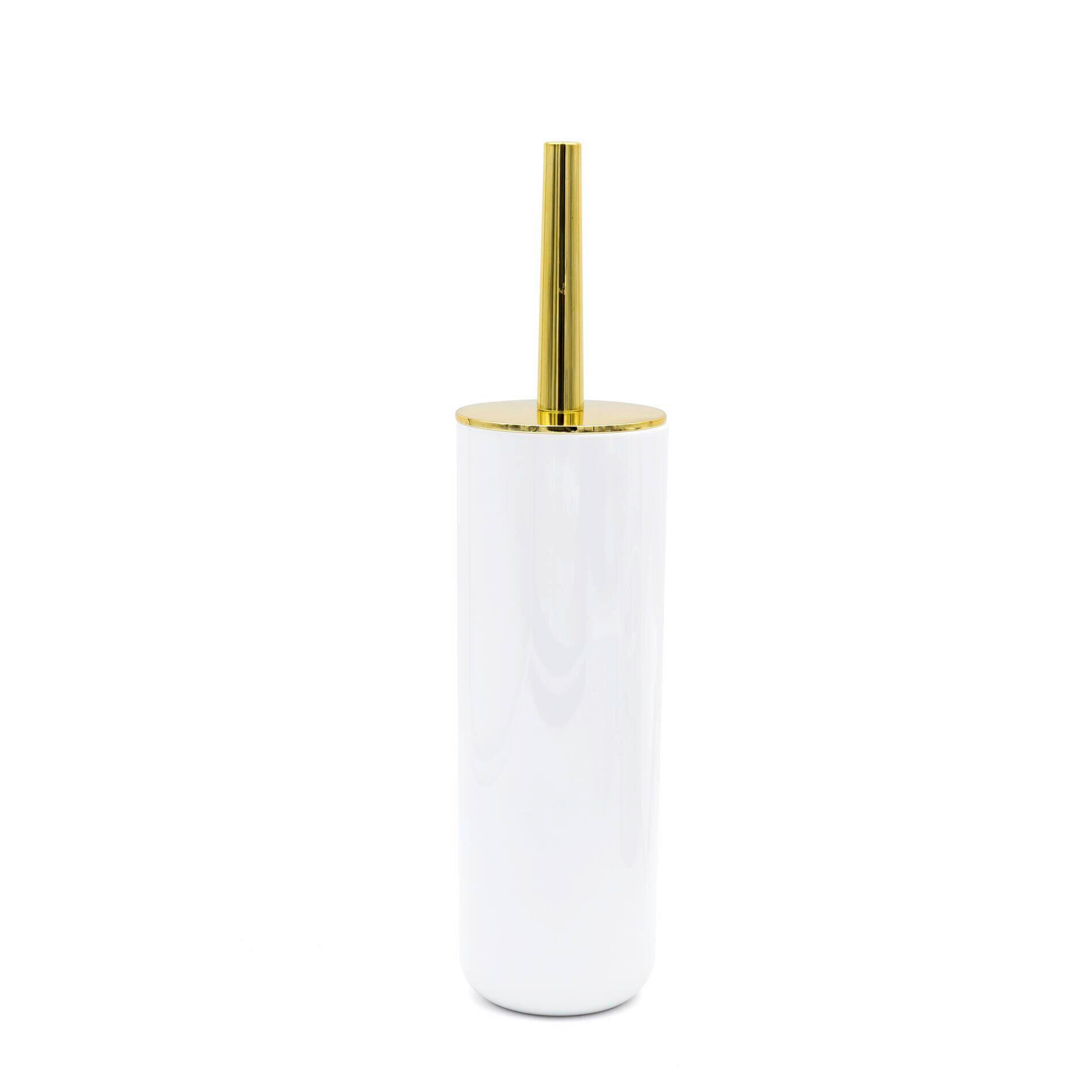 WC-BÜRSTENGARNITUR in Kunststoff  Kunststoff   - Goldfarben/Weiß, Basics, Kunststoff (9/37,3/9cm) - Sadena