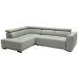 ECKSOFA in Struktur Silberfarben  205/284 cm  - Silberfarben/Schwarz, Design, Kunststoff/Textil (205/284cm) - Xora