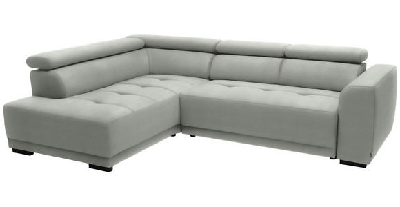 ECKSOFA in Struktur Silberfarben 205/284 cm - Silberfarben/Schwarz, Design, Kunststoff/Textil (205/284cm) - Xora
