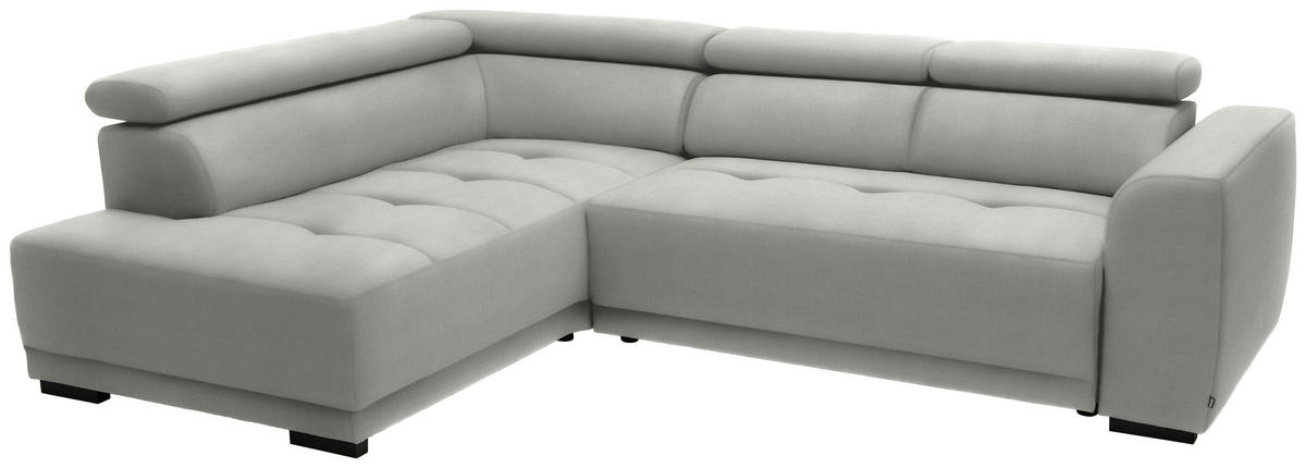 ECKSOFA in Struktur Silberfarben  - Silberfarben/Schwarz, Design, Kunststoff/Textil (205/284cm) - MID.YOU