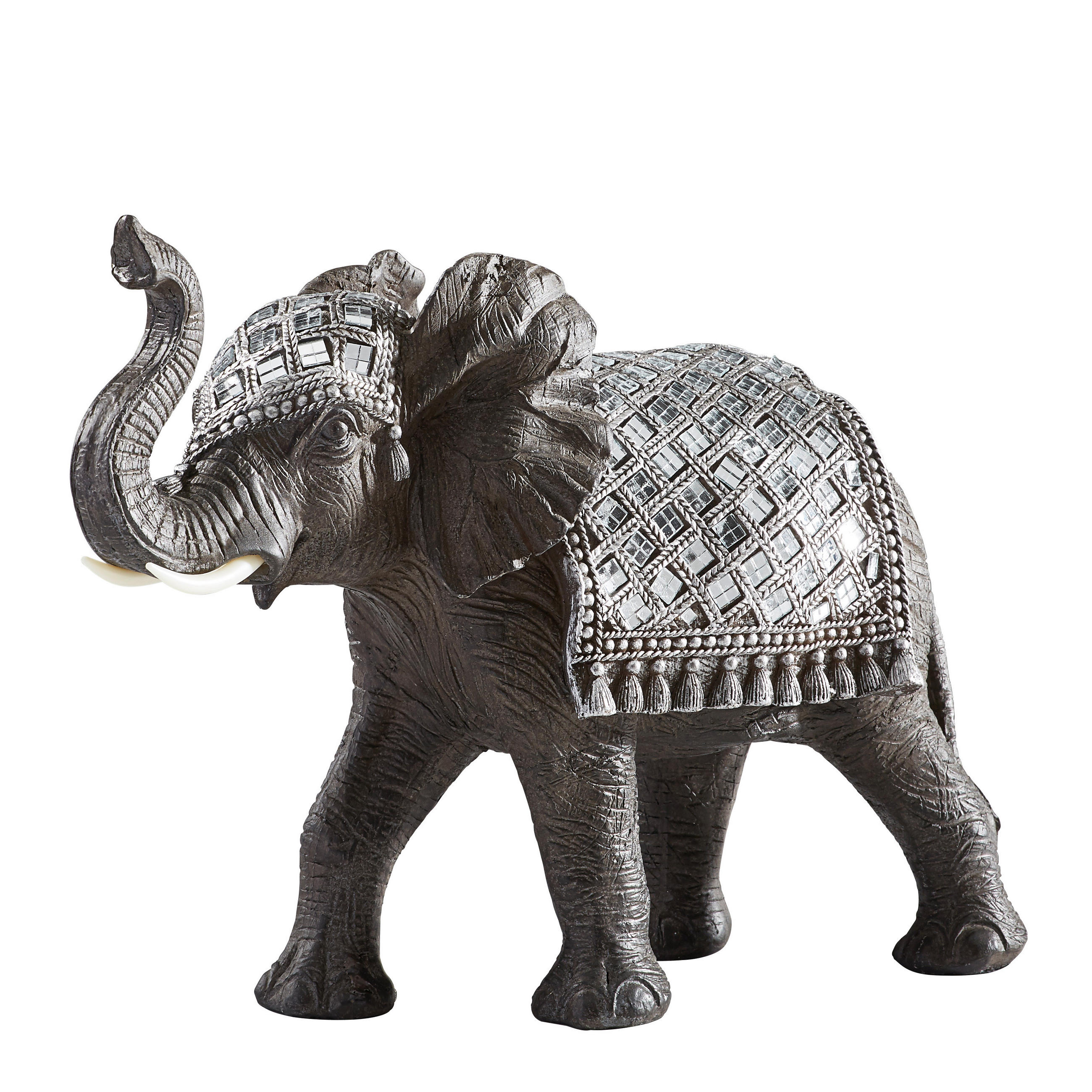 DEKOELEFANT - Dunkelgrau/Silberfarben, Basics, Kunststoff (35/26/16cm) - Ambia Home