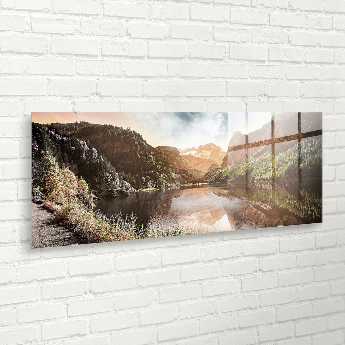 GLASBILD Landschaft & Natur 125/50 cm  - Multicolor, Basics, Glas/Papier (125/50cm)