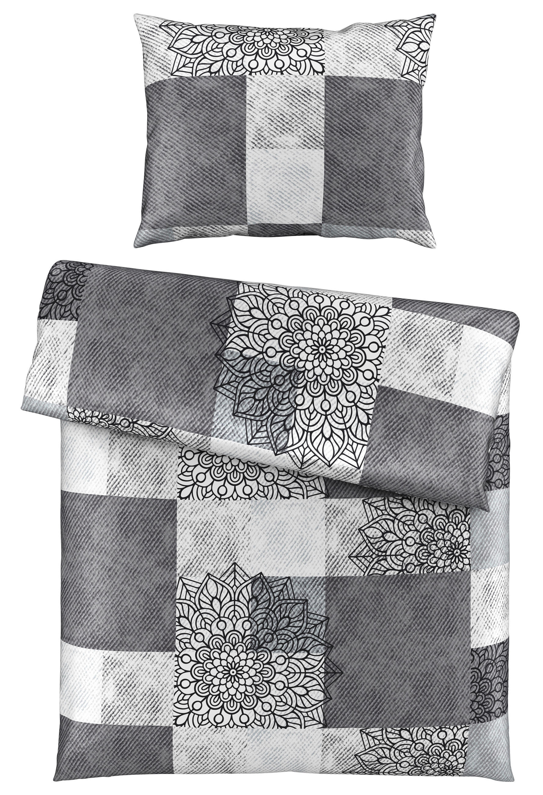 BETTWÄSCHE KALIO Satin 140/200 cm  - Grau, Design, Textil (140/200cm) - Esposa