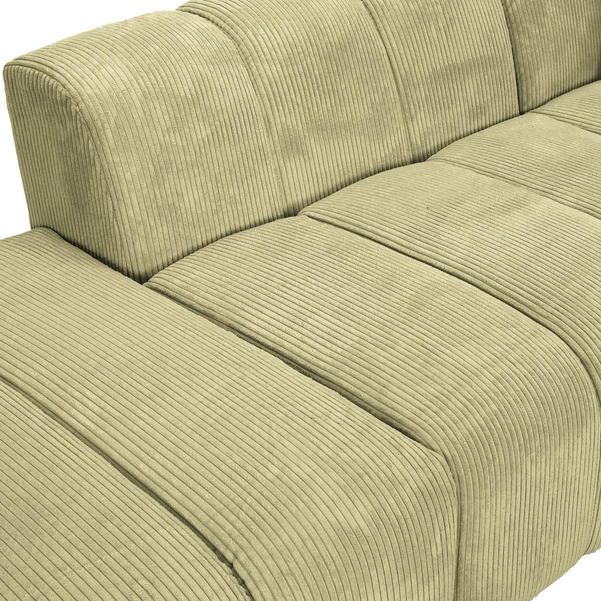 ECKSOFA Hellgrün Cord Zierkissen, Rücken echt  - Schwarz/Hellgrün, KONVENTIONELL, Kunststoff/Textil (313/162cm) - Carryhome