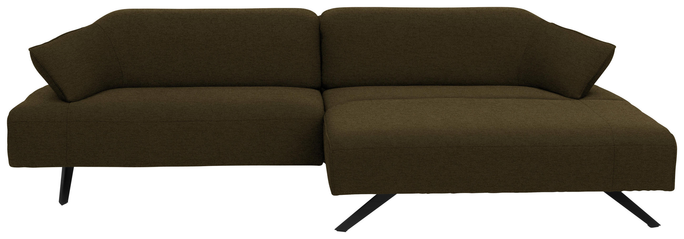 ECKSOFA in Struktur Dunkelgrün  - Dunkelgrün/Anthrazit, Design, Textil/Metall (276/165cm) - Himolla