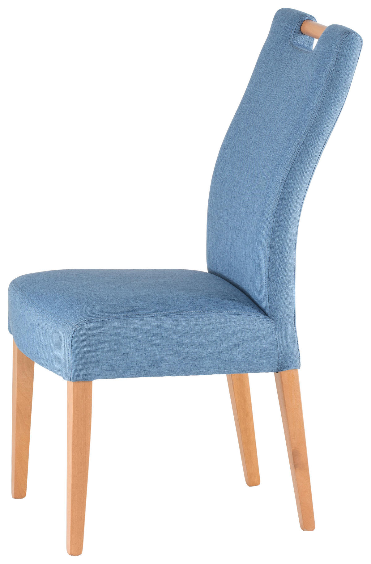 STUHL in Holz, Textil Blau, Buchefarben  - Blau/Buchefarben, KONVENTIONELL, Holz/Textil (47/100/64cm) - Cantus