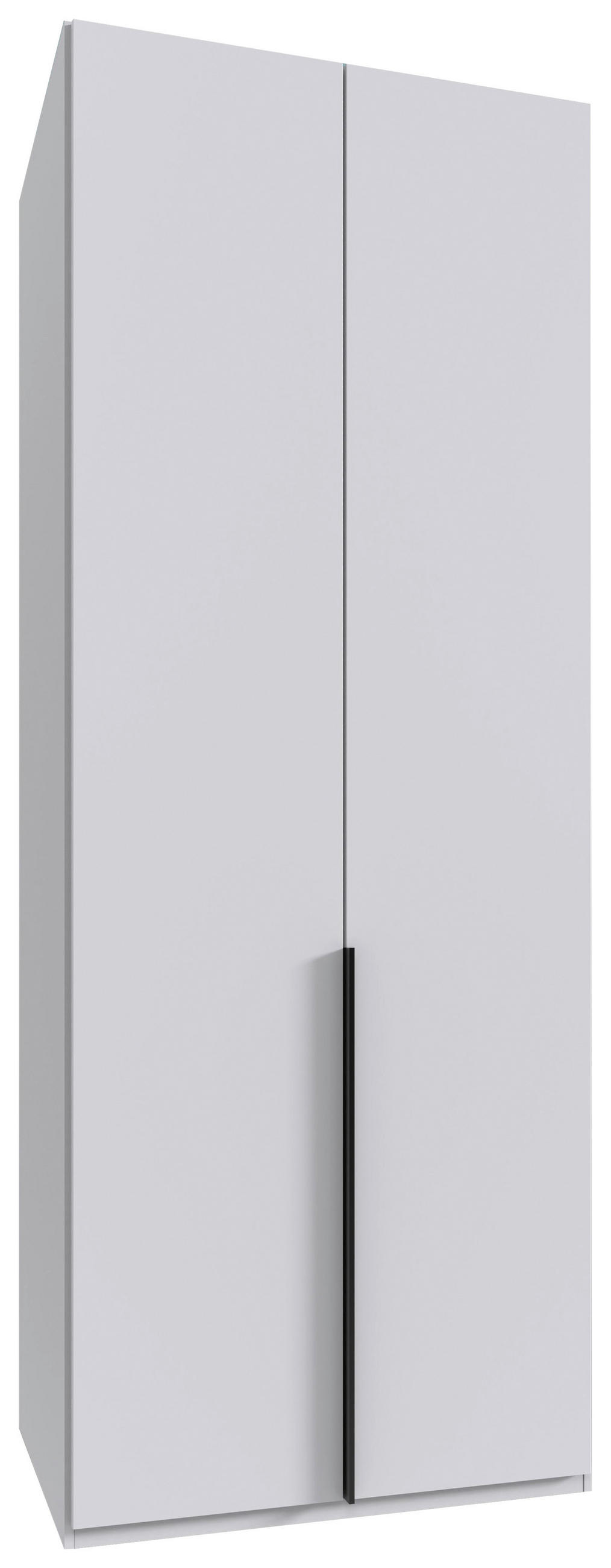 DREHTÜRENSCHRANK 90/236/58 cm,  in Weiß, 2-türig  - Schwarz/Weiß, MODERN, Holzwerkstoff/Metall (90/236/58cm) - MID.YOU