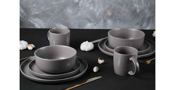KOMBISERVICE Grau Salerno 16-teilig 4 Personen  - Grau, Trend, Keramik - Novel