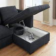 ECKSOFA inkl.Funktionen Dunkelgrau Webstoff  - Dunkelgrau/Schwarz, Design, Kunststoff/Textil (238/158cm) - Xora