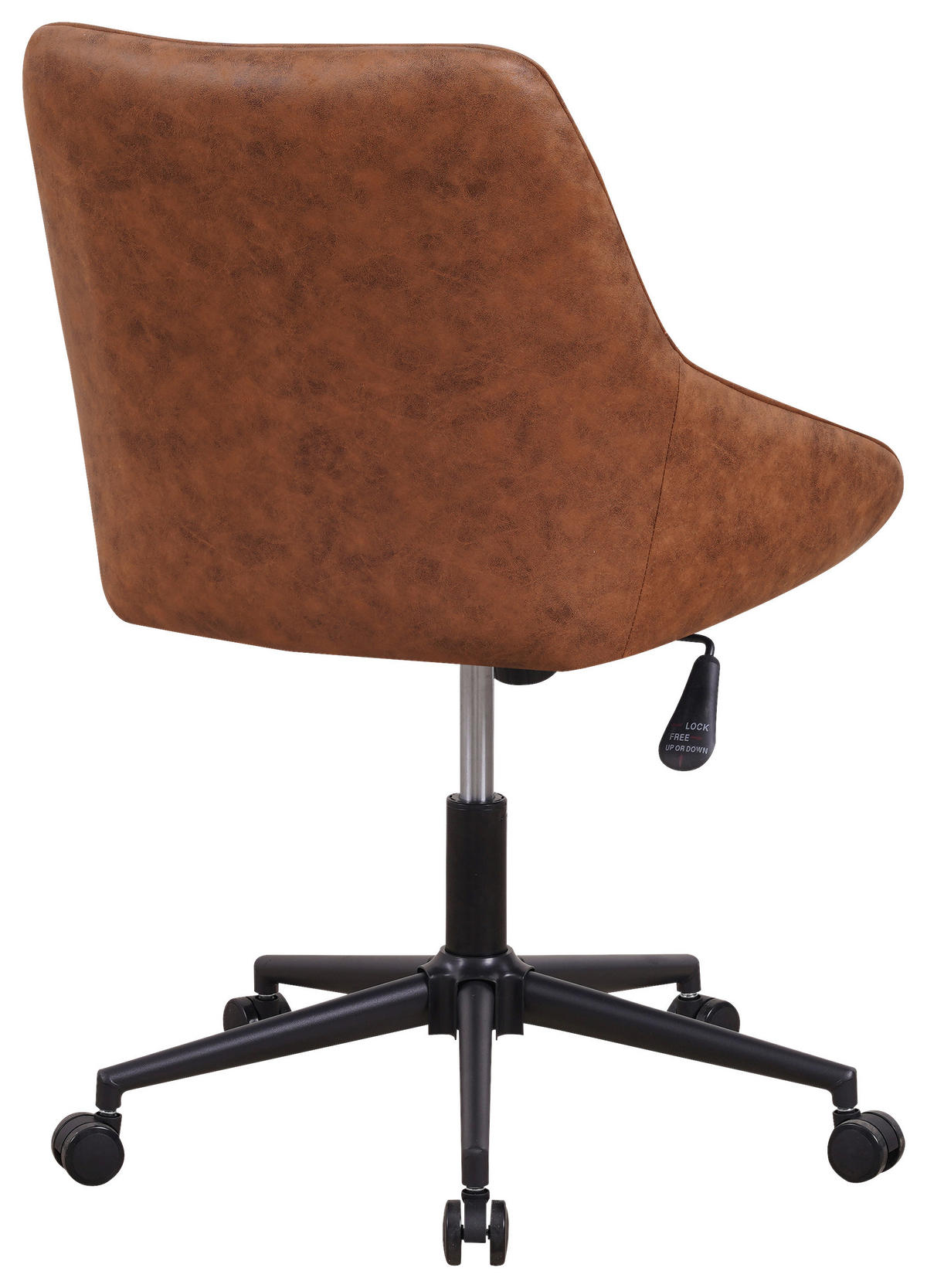 OTOČNÁ STOLIČKA, mikrovlákno, koňaková - čierna/koňaková, Konventionell, kov/textil (60/84/64,5cm) - MID.YOU