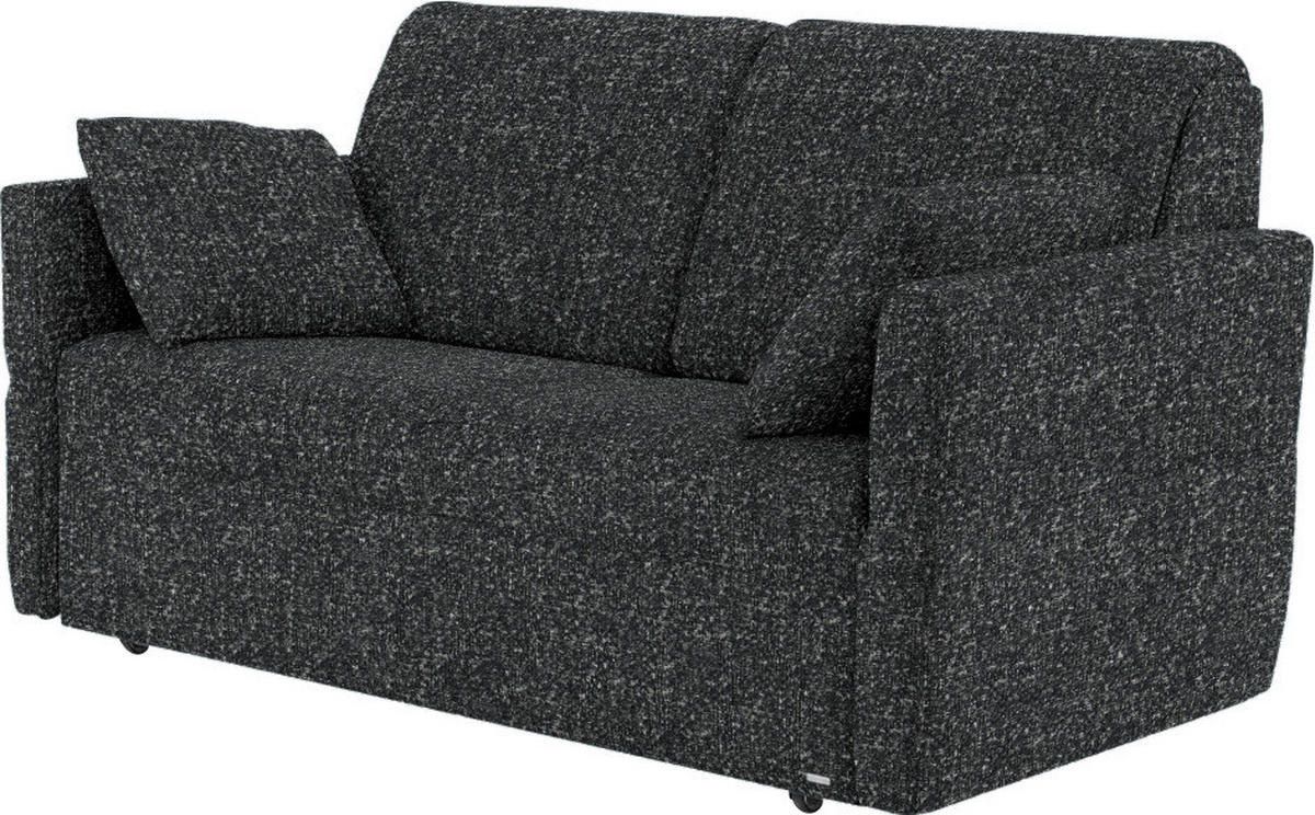 SCHLAFSOFA  in Mikrovelours Anthrazit  - Anthrazit/Schwarz, KONVENTIONELL, Kunststoff/Textil (176/88/91cm) - Sedda