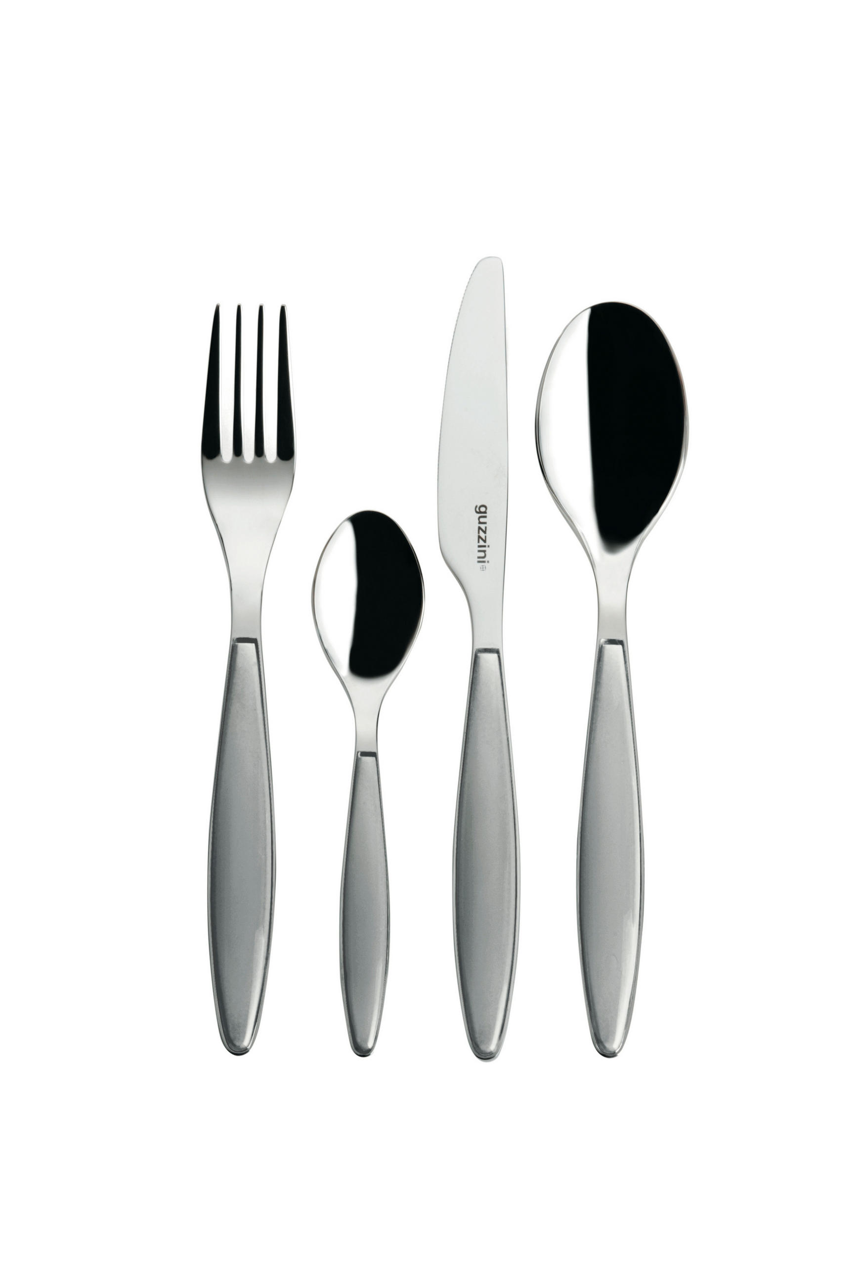 BESTECKSET Feeling 24-teilig Edelstahl  - Hellgrau, Basics, Kunststoff/Metall (15,8/7,5/25,5cm) - GUZZINI