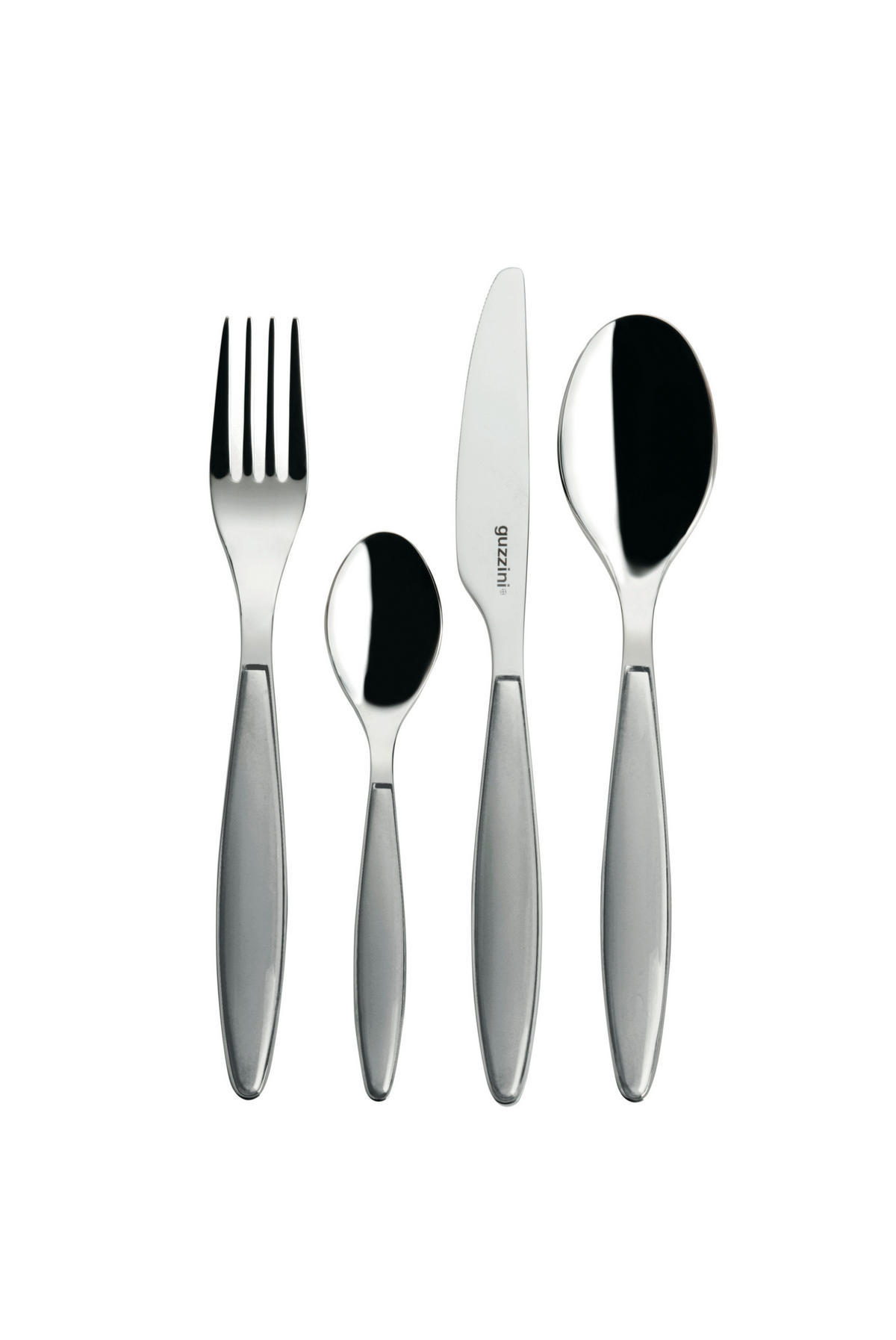 BESTECKSET Feeling 24-teilig Edelstahl  - Hellgrau, Basics, Kunststoff/Metall (15,8/7,5/25,5cm) - GUZZINI