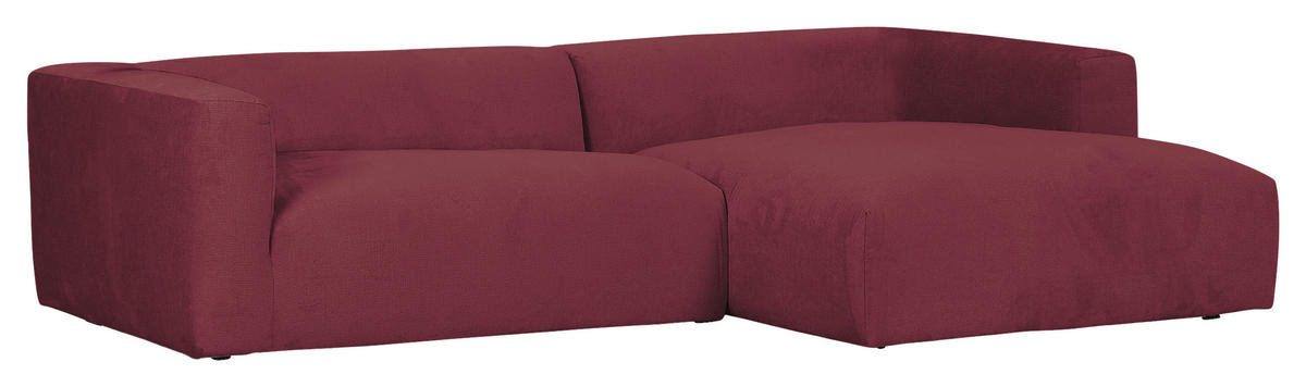 ECKSOFA in Chenille Weinrot  280/175 cm  - Weinrot/Schwarz, Design, Kunststoff/Textil (280/175cm) - Landscape