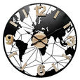 WANDUHR 60 cm   - Schwarz/Braun, Design, Holz/Holzwerkstoff (60cm) - Ambia Home