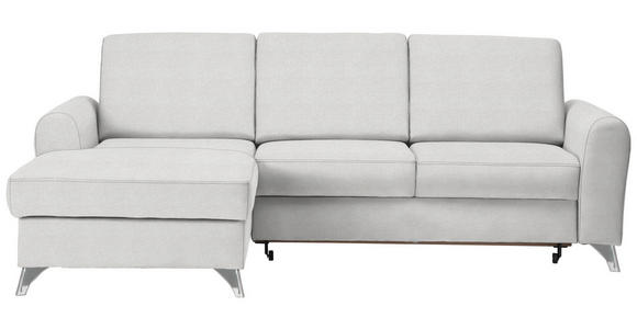 ECKSOFA in Flachgewebe Creme 167/244 cm - Silberfarben/Creme, Design, Textil/Metall (167/244cm) - Cantus