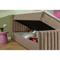 BOXBETT 120/200 cm  in Taupe  - Taupe/Schwarz, KONVENTIONELL, Kunststoff/Textil (120/200cm) - Boxxx