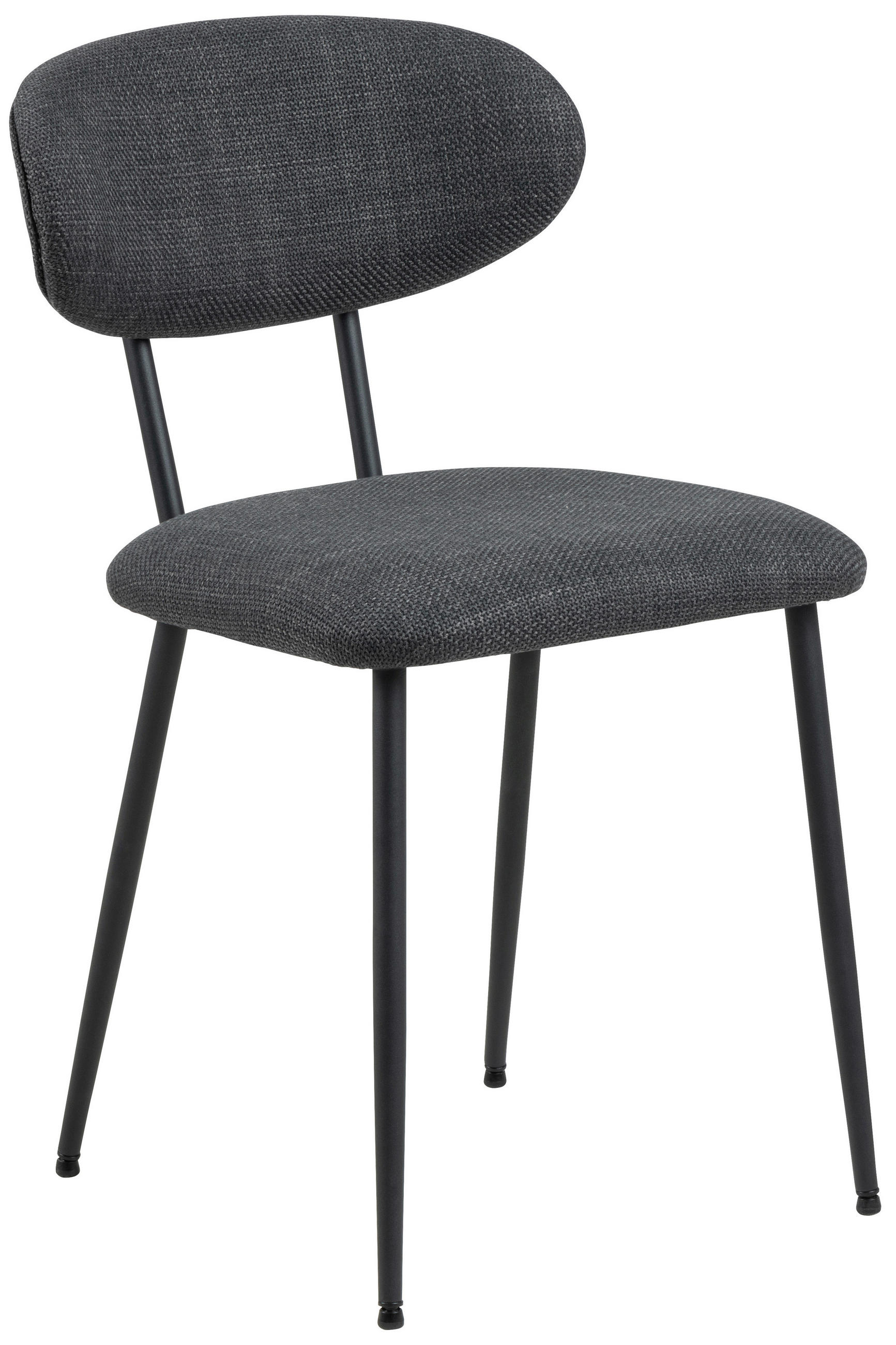 STUHL  in Webstoff Textil  - Dunkelgrau/Schwarz, Design, Textil/Metall (43,5/78,5/53cm) - MID.YOU