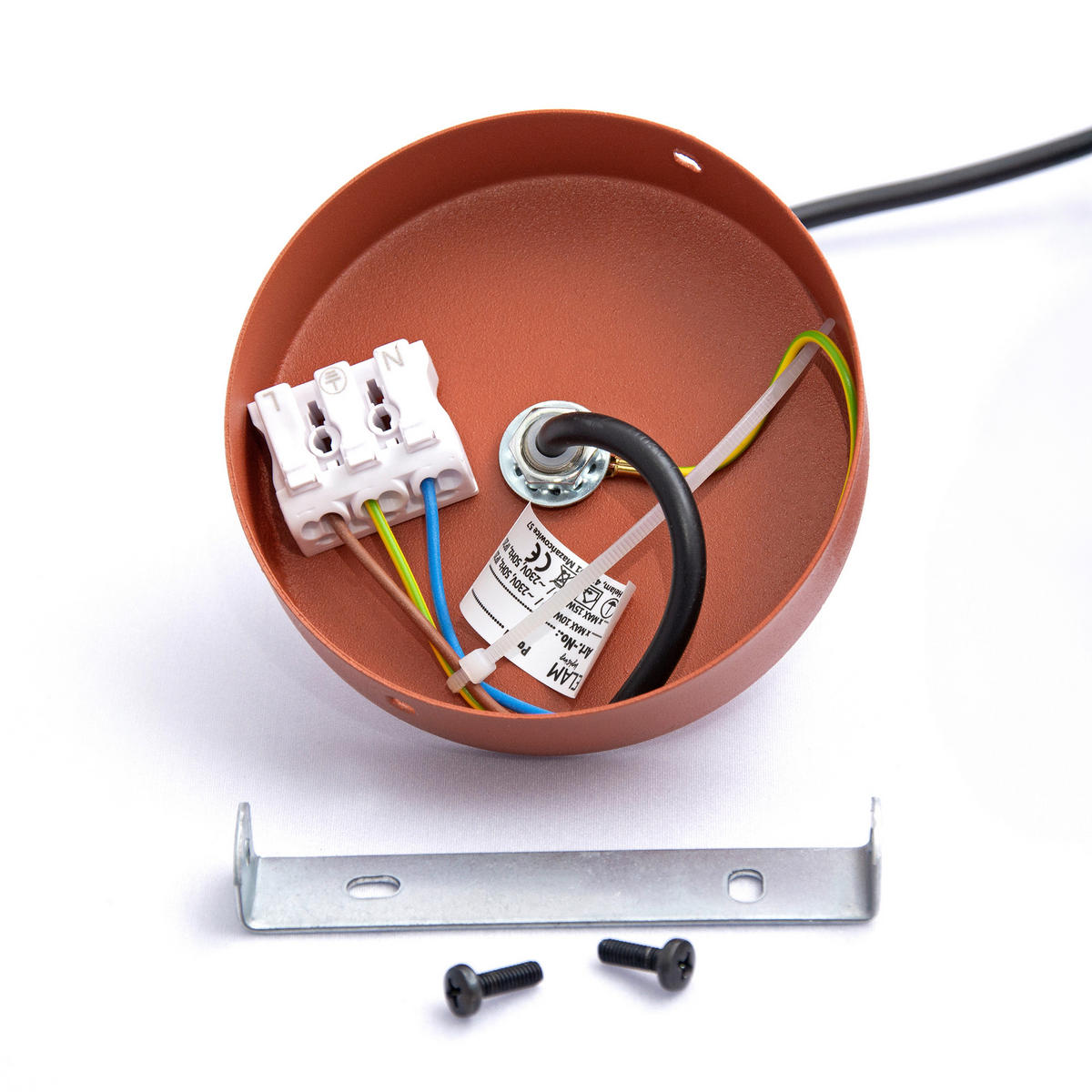 HÄNGELEUCHTE 18/18/98 cm  - Terracotta, Design, Metall (18/18/98cm)