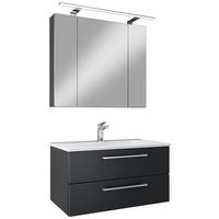 BADEZIMMER 4-teilig  in 82,2 cm  - Chromfarben/Schwarz, Basics, Glas/Keramik (82,2cm)