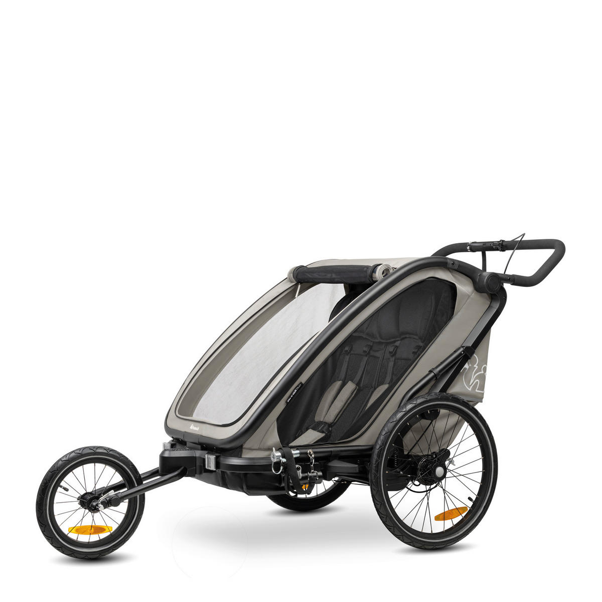 FAHRRADANHÄNGER   Bike N Walk Duo  - Hellgrau, Basics, Kunststoff/Textil (81/107/134cm) - Hauck