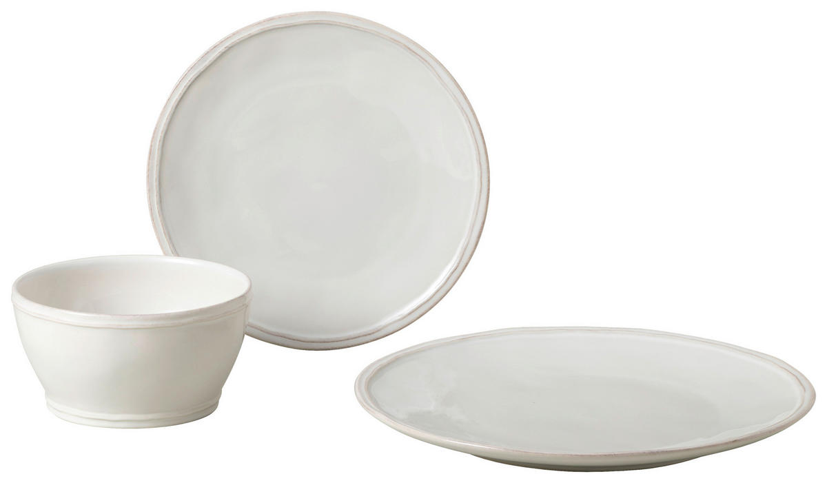 KOMBISERVICE Weiß FONTANA 12-teilig 4 Personen  - Weiß, Basics, Keramik - Costa Nova
