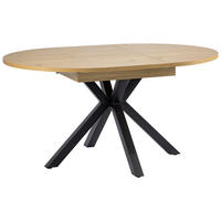 AUSZIEHTISCH Eiche Artisan, Schwarz rund  ausziehbar  - Schwarz/Eiche Artisan, KONVENTIONELL, Holzwerkstoff/Metall (110-150/76/110cm) - MID.YOU