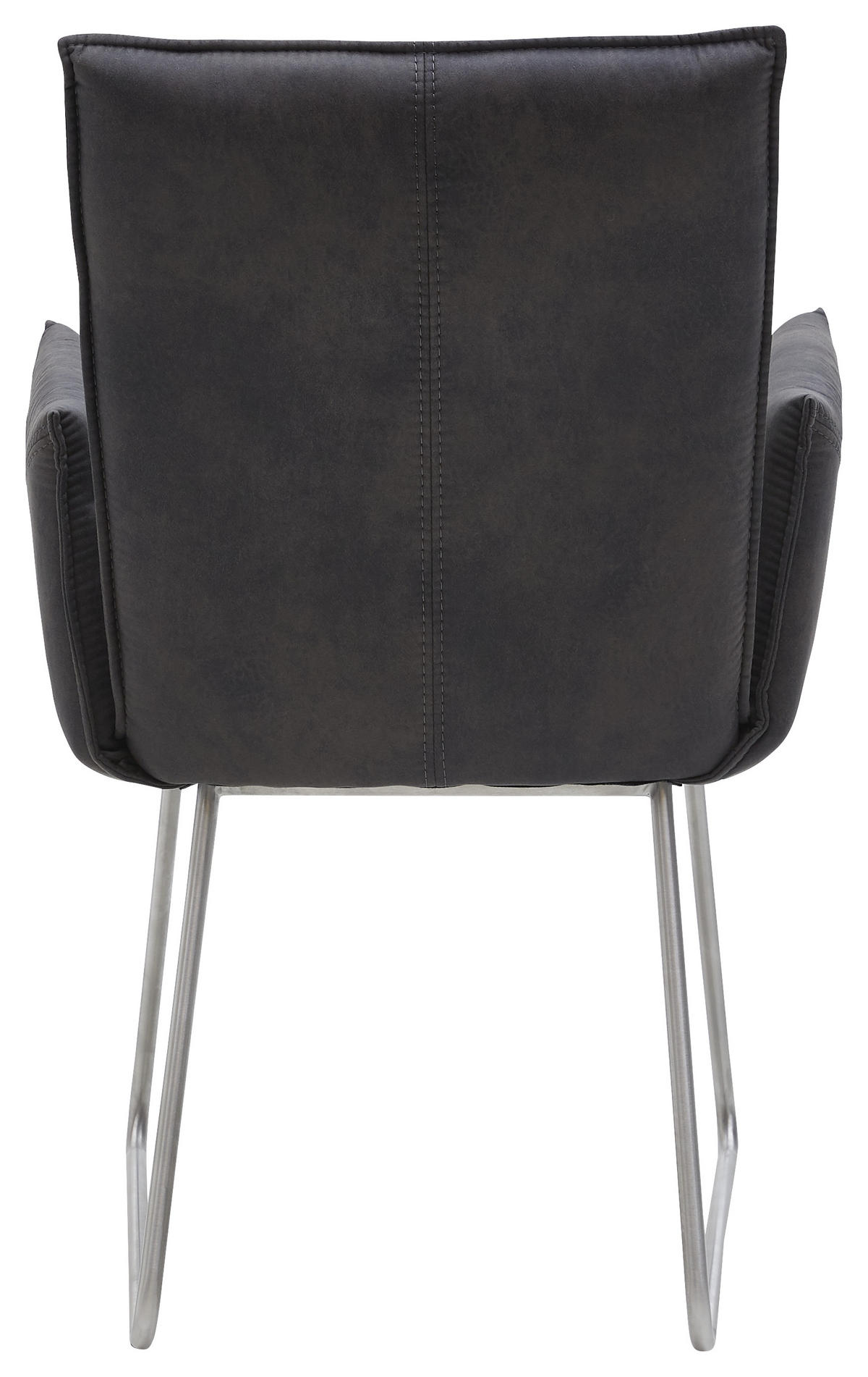 ARMLEHNSTUHL  in Mikrofaser  - Edelstahlfarben/Anthrazit, Design, Textil/Metall (59/87/62cm) - Valnatura