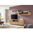 WOHNWAND Lavia in Anthrazit, Eichefarben 318/223/49 cm - Eichefarben/Anthrazit, Design, Glas/Holz (318/223/49cm) - Valnatura