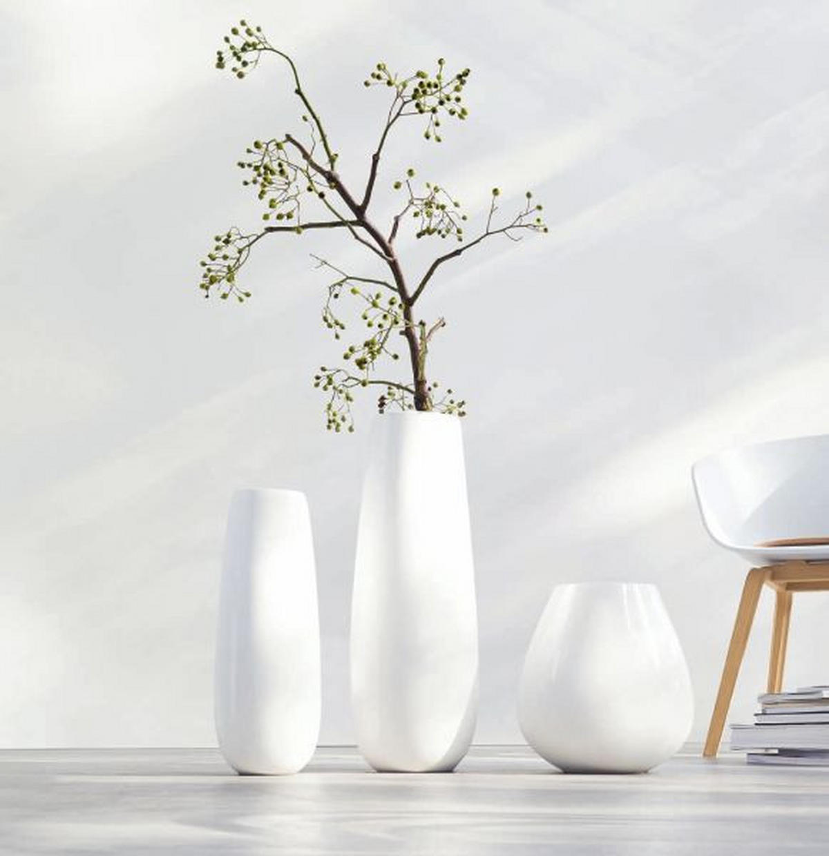 VÁZA, keramika, 45 cm - biela, Design, keramika (18/45cm) - ASA