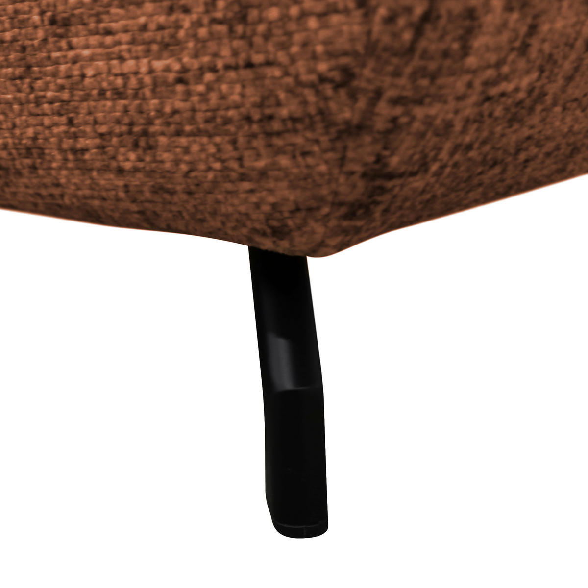 ECKSOFA in Struktur, Plüsch Rostfarben  - Rostfarben/Schwarz, Design, Textil/Metall (201/274cm) - MID.YOU
