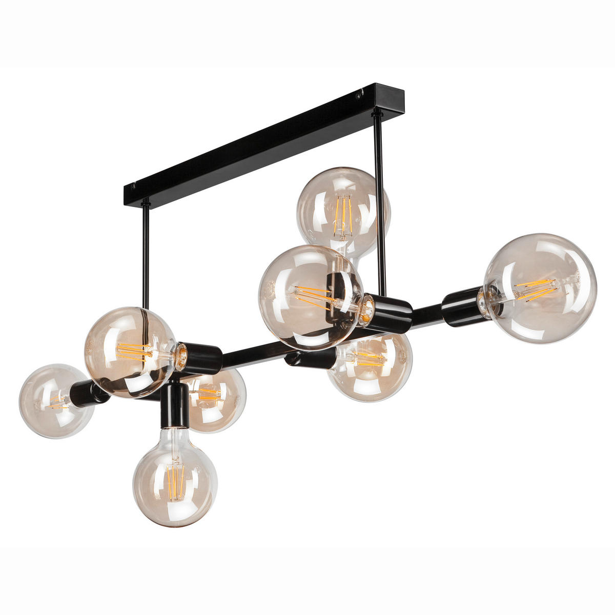 DECKENLEUCHTE ASTRID 39/93/39 cm   - Schwarz Hochglanz, Basics, Glas/Metall (39/93/39cm)