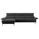 ECKSOFA in Bouclé Anthrazit  186/330 cm  - Anthrazit/Schwarz, MODERN, Textil/Metall (186/330cm) - Johann Jakob