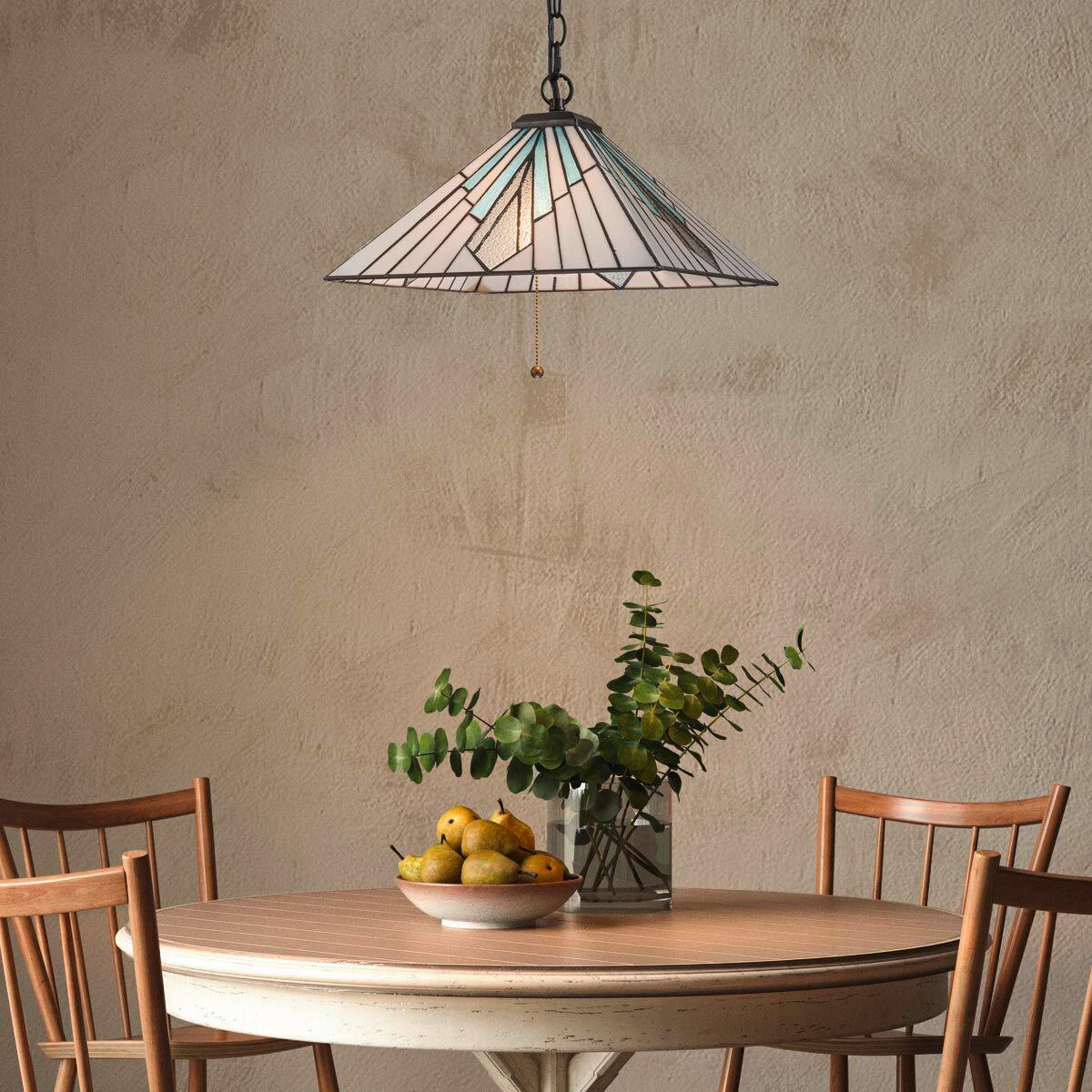 HÄNGELEUCHTE 38/180 cm  - Dunkelbraun/Multicolor, KONVENTIONELL, Glas/Metall (38/180cm) - Elstead Lighting