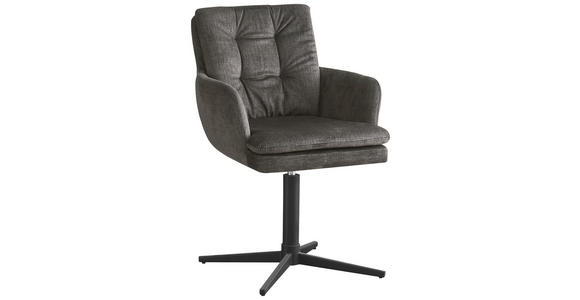 ARMLEHNSTUHL  in Eisen Webstoff  - Schwarz/Grau, Design, Textil/Metall (60/88/67cm) - Novel