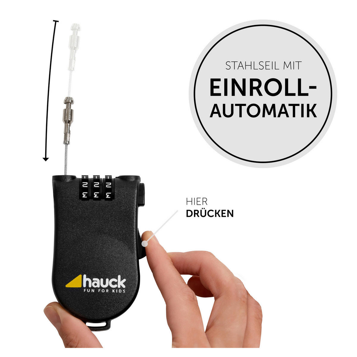 KINDERWAGENAUSSTATTUNG - Schwarz, Basics, Kunststoff/Metall (7,5/5,5/2,0cm) - Hauck